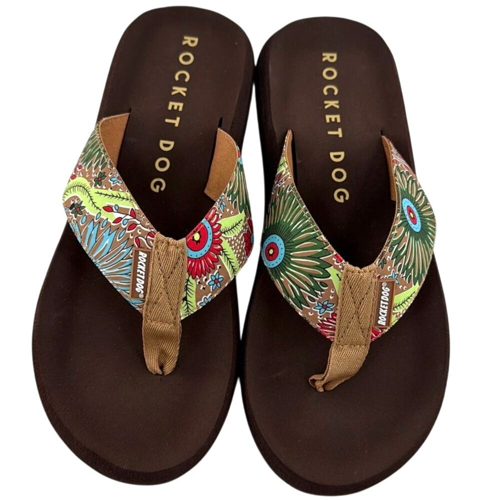 Rocket Dog Women's Natural Spotlight Garden Flip Flop Sandals Size 10 - Picture 6 of 13